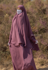 Grape Yasmin Two Piece Jilbab, Dress & Khimar - Light Soft Breathable Flowy Fabric