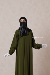 Olive Salam Abaya - Flowy & Relaxed Fit