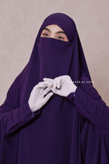 Purple Yasmin Two Piece Jilbab With Dress & Khimar - Loose Style & Light Soft Breathable