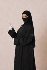 Black Madina Abaya - Soft Relaxed Fit - Mediumweight Silk Crepe