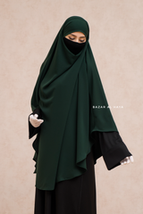 Marwad Maxi Round Diamond Khimar In Emerald - Crepe, Cotton Extra Long