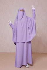 Lilac Yasmin Two Piece Jilbab With Dress & Khimar - Loose Style & Light Soft Breathable