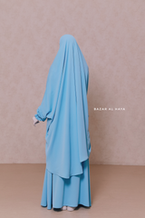 Baby Blue Hoor - Two Piece Jilbab With Skirt- Long & Loose