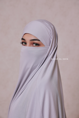 Silver Eliza Long Triangle Diamond Khimar - Soft Cotton