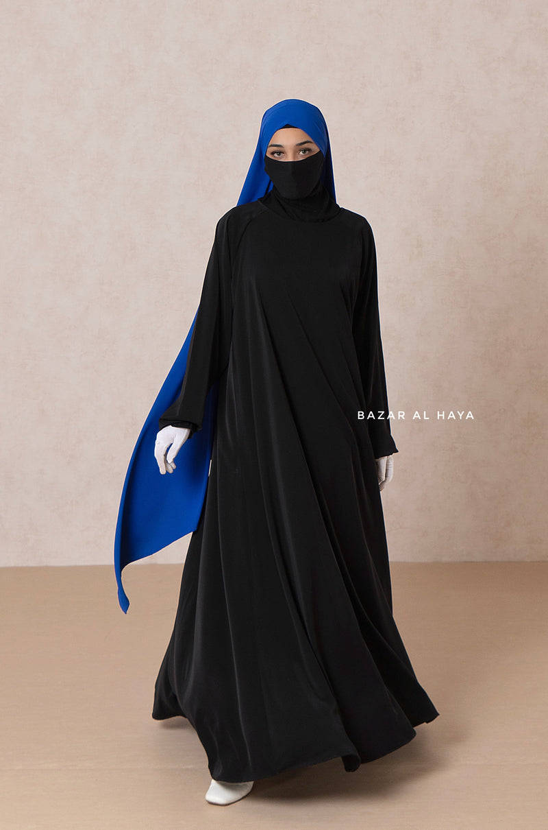 Black Salam Abaya - Comfy & Flowy - Silk Crepe