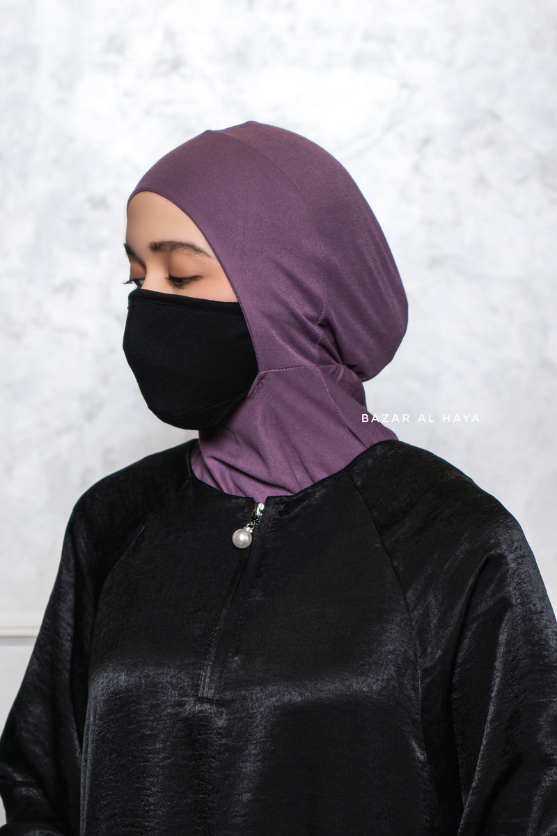 Viola Purple Neck Cover Underscarf In Cotton - Super Breathable & Soft