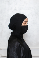 Black Neck Cover Underscarf In Cotton - Super Breathable & Soft