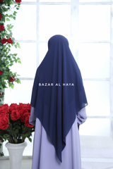 Dark Blue Square Scarf With Half Niqab Set - Super Breathable - Quality