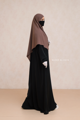 Eliza Coffee Diamond Khimar - Stretch Cotton - Medium