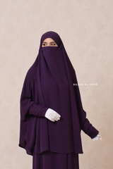 Yasmin Purple Two Piece Jilbab With Dress & Khimar - Loose Style & Light Soft Breathable