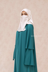 Bushra Dress - Jade Green Layered Ruffle Sleeve Abaya - Premium Sultansha