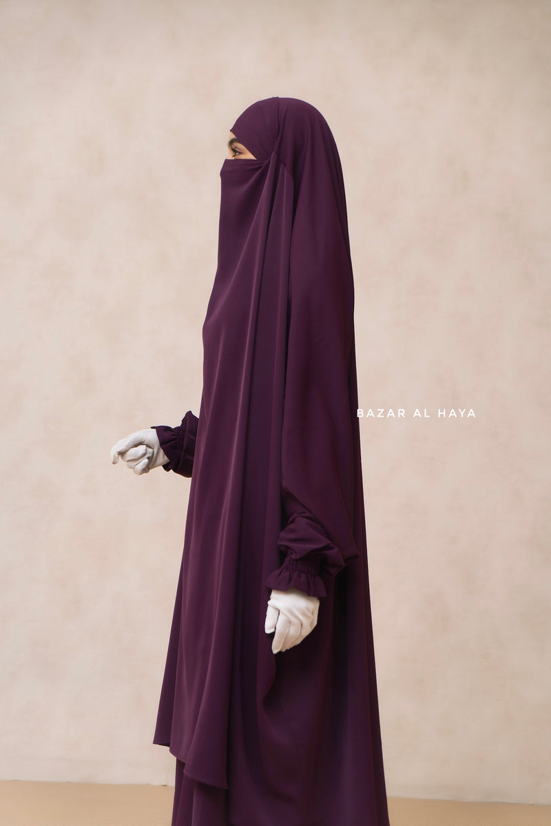 Hoor - Two Piece Purple Jilbab With Skirt- Long & Loose