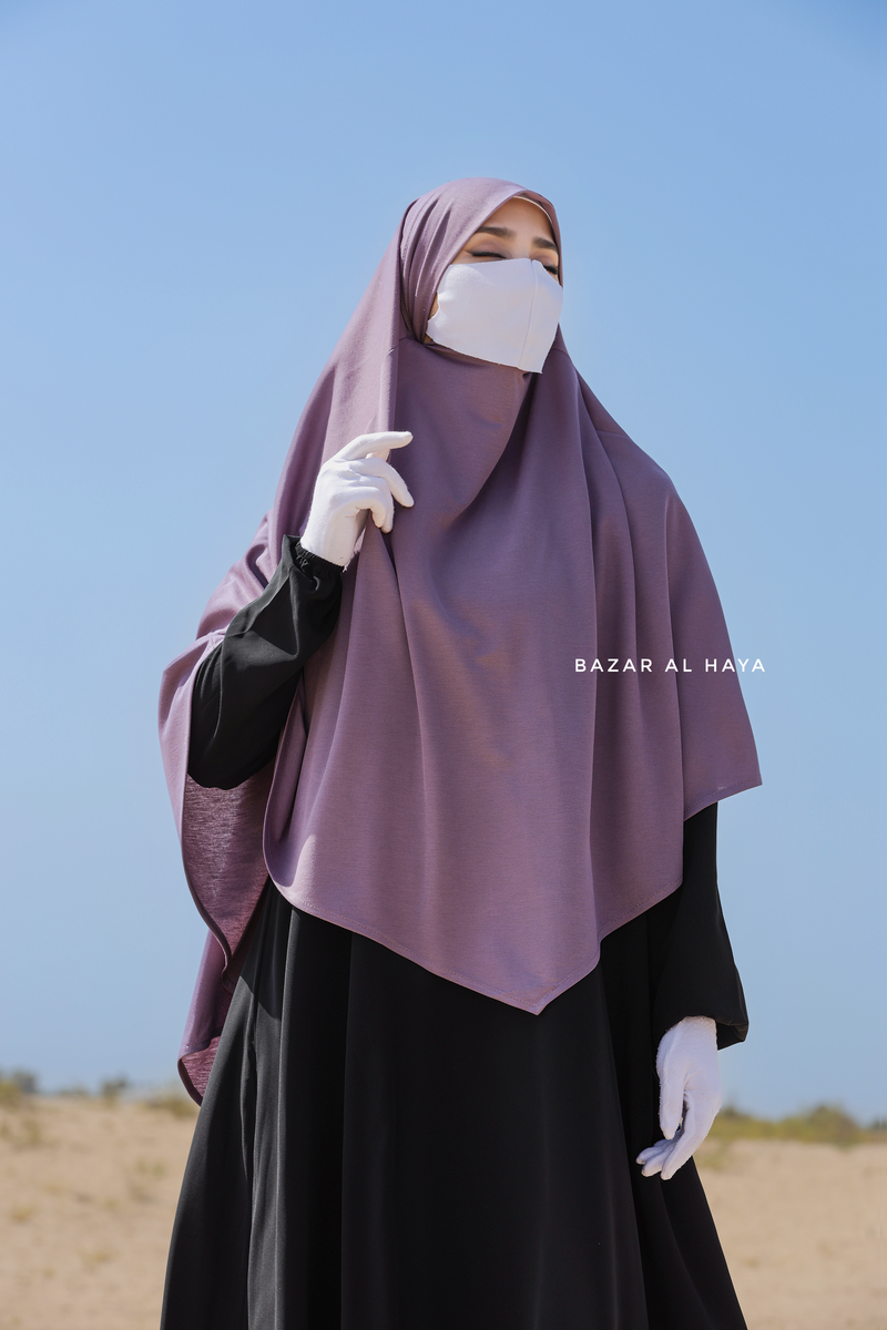 Viola Purple Shams Triangle Diamond Khimar - Cotton Trikataj