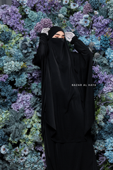 Hafsa Black Two Piece Jilbab With Harem Pants - Athletic Shalwar