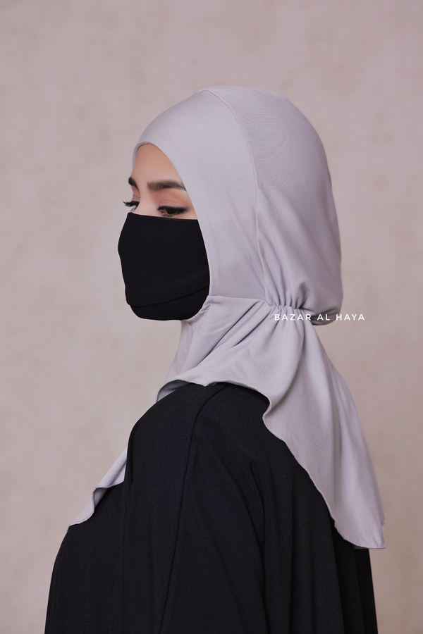 Silver Neck Cover Underscarf In Cotton - Soft Undercap Bonnet