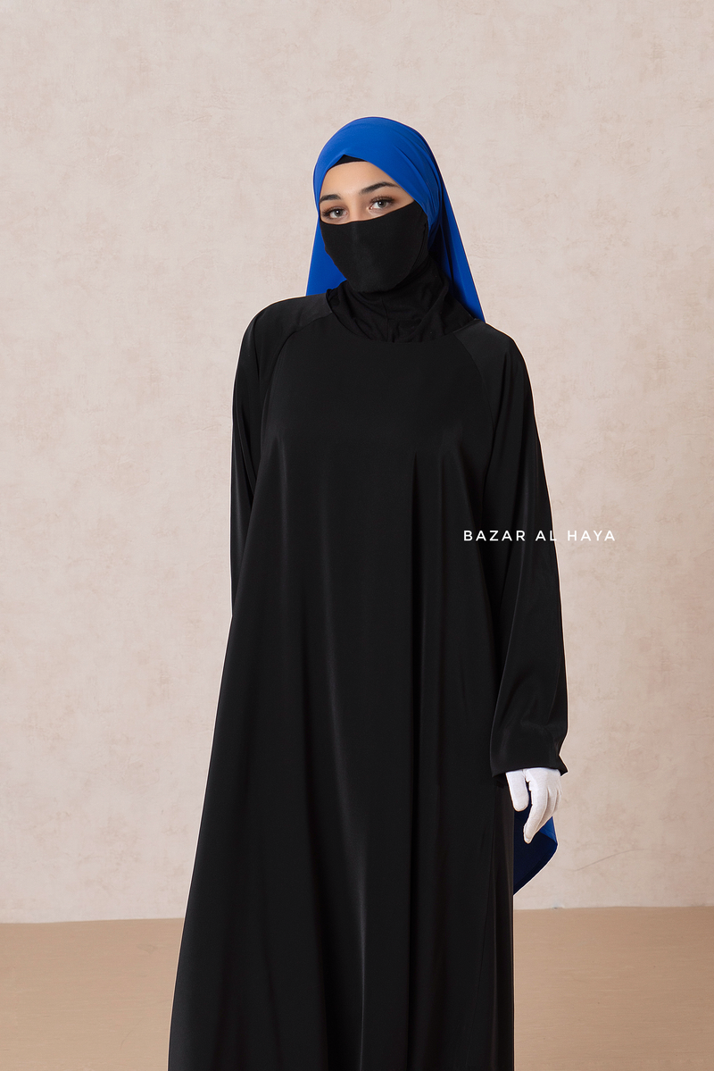 Black Salam Abaya - Comfy & Flowy - Silk Crepe