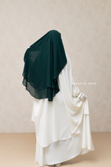 Emerald Two Layer Niqab - Premium Wool Chiffon - Medium