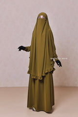 Ibadah Olive Two-piece Jilbab with Skirt, Haj, Umrah & Prayer Set