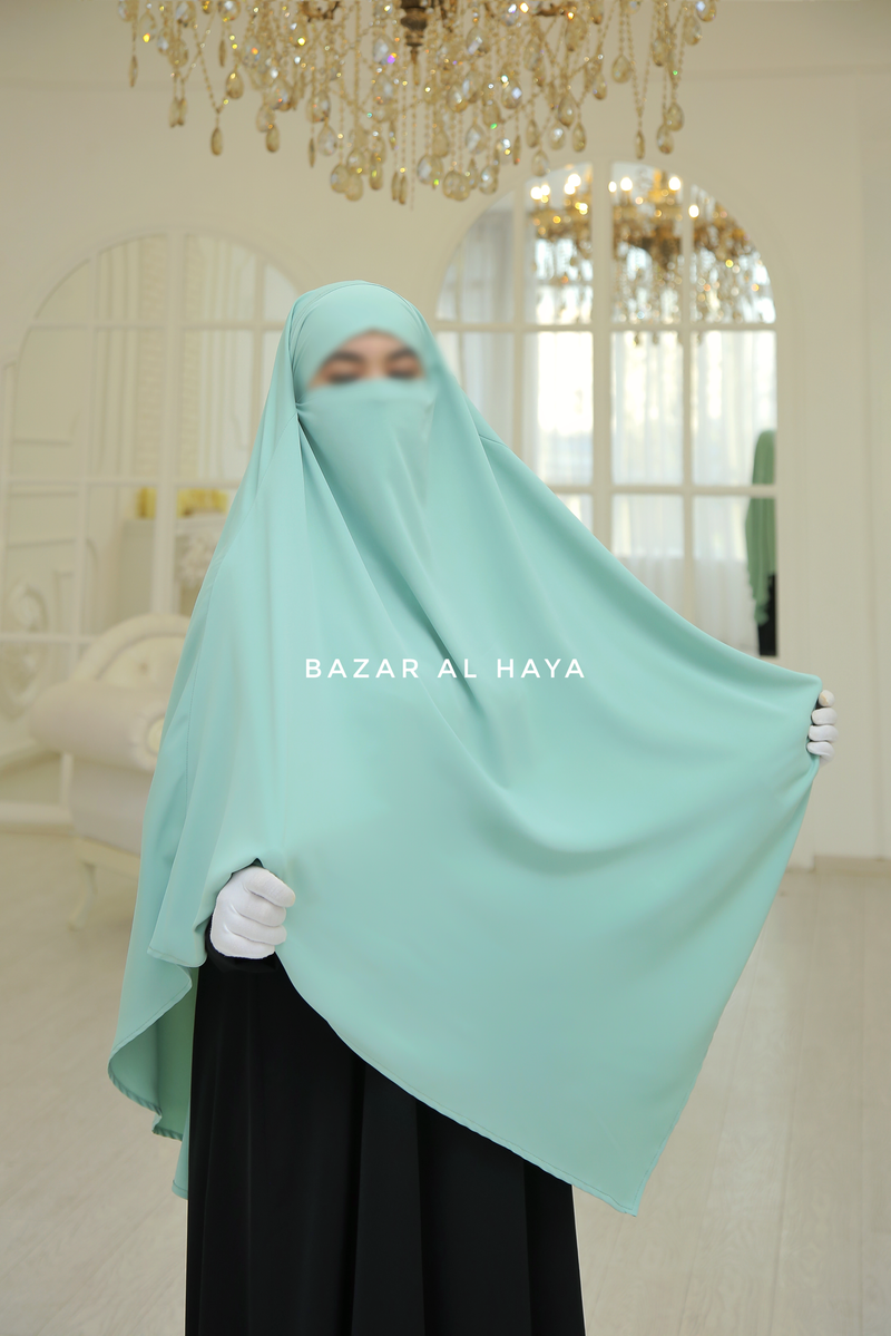 Mint Mubarak Long Triangle Diamond Khimar - Nidha Extra Long