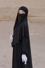 Black Eliza Diamond Khimar - Stretch Cotton - Medium