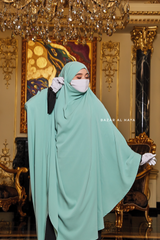 Munawwar Mint Extra Long Triangle Diamond Khimar - Soft Nida