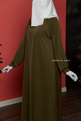 Salam Olive Abaya - Flowy & Relaxed Fit