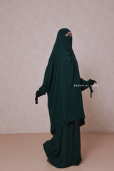 Emerald Jahida Two Piece Jilbab With Loose Pants Set - Skirt-Style Shalwar