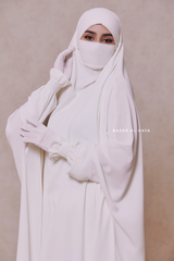 White Hoor - Two Piece Jilbab With Skirt- Long & Loose