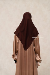 Brown Square Scarf With Half Niqab Set - Super Breathable - Medium