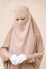 Creme Beige Single Layer Niqab - Super Breathable & Comfy
