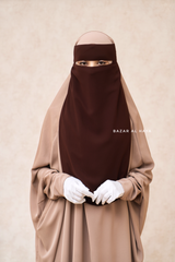 Brown Single Layer Niqab - Super Breathable - Medium & Large