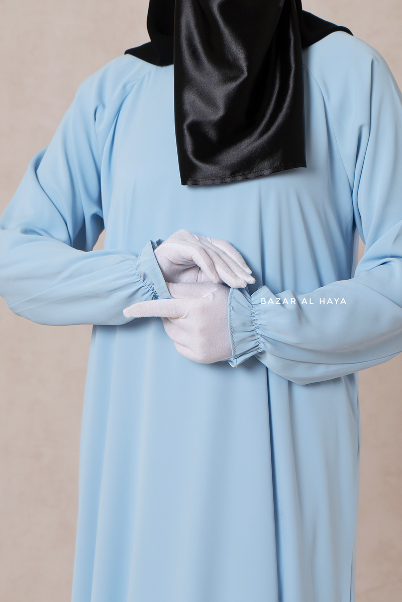 Baby Blue Salam Abaya - Loose & Wide In Nidha