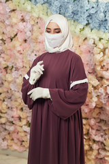 Grape Mubina Tiered Abaya Dress - Loose & Wide In Nida