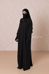 Black Madina Abaya - Soft Relaxed Fit - Mediumweight Silk Crepe