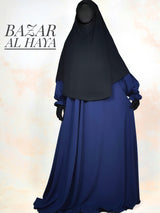 Navy Salam Abaya - Loose & Wide Bottom