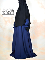 Navy Salam Abaya - Loose & Wide Bottom