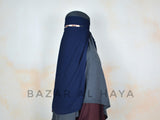 Dark Blue Single Layer Niqab - Extremely Breathable - Premium