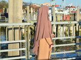 Taupe Rose Long Mubarak Diamond Khimar - Nida Extra Long