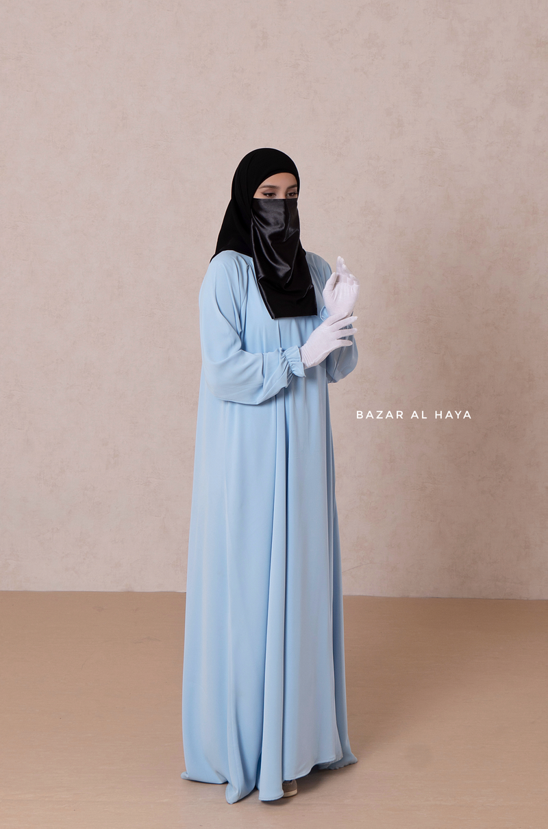 Baby Blue Salam Abaya - Loose & Wide In Nidha