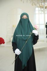 Emerald Square Scarf With Half Niqab Set - Super Breathable