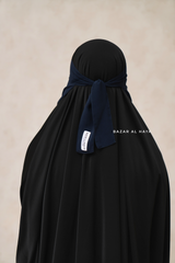 Dark Blue Single Layer Niqab - Extremely Breathable - Premium