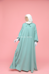 Eliza Mint Cotton Super Soft & Breathable Abaya Dress - Cozy