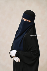 Dark Blue Single Layer Niqab - Extremely Breathable - Premium