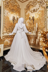 Elegent Rehan Embroidered Bridal Wedding Dress In Chiffon & Silk - For Walima & Wedding & Nikkah