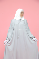 Eliza Silver Cotton Super Soft & Breathable Abaya Dress - Cozy