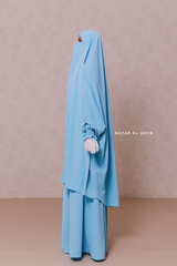 Baby Blue Hoor - Two Piece Jilbab With Skirt- Long & Loose