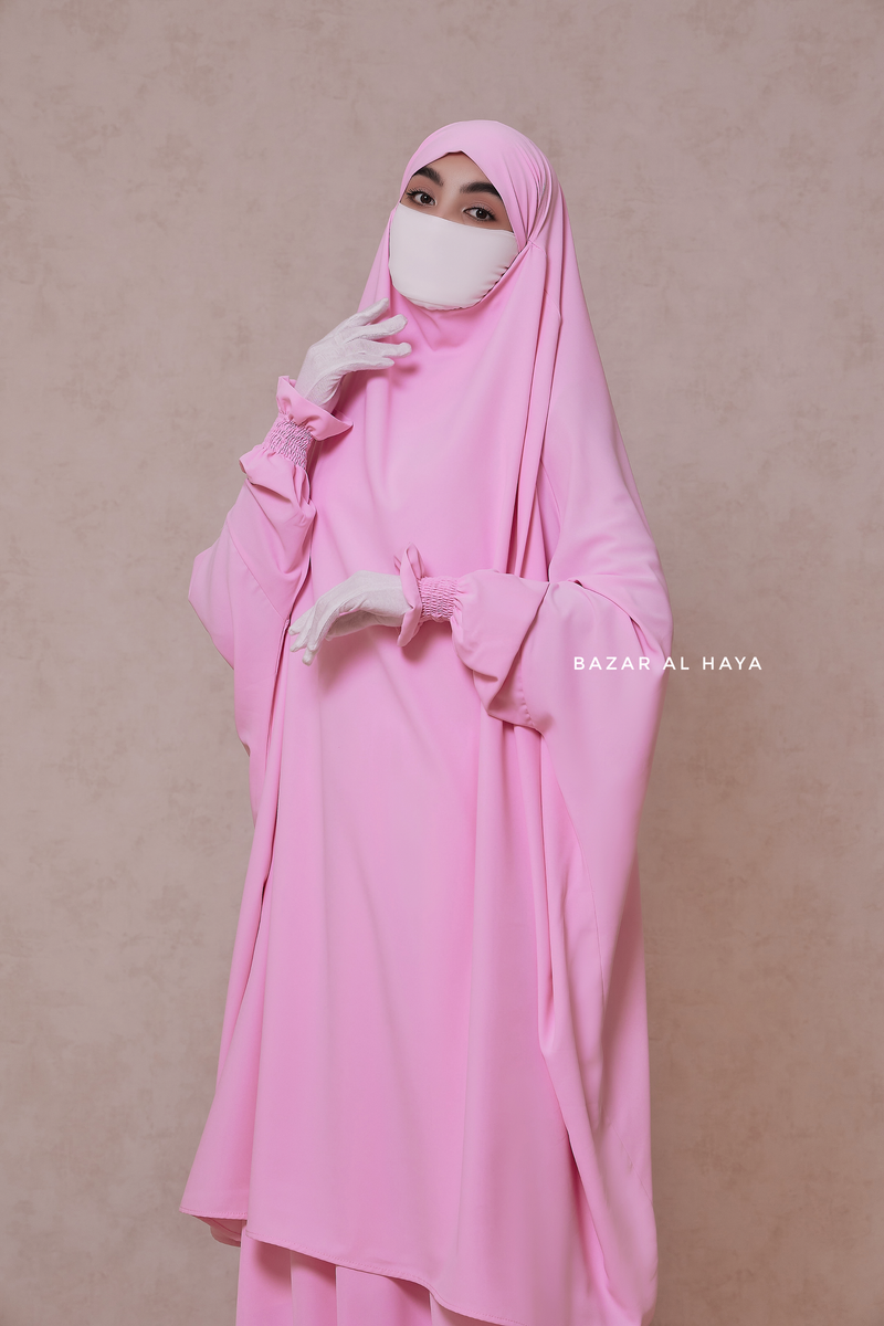 Baby Pink Hoor - Two Piece Jilbab With Skirt- Long & Loose