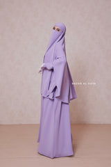 Lilac Yasmin Two Piece Jilbab With Dress & Khimar - Loose Style & Light Soft Breathable