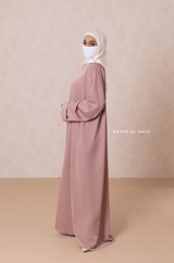 Dusty Rose Madina Abaya - Soft Relaxed Fit - Mediumweight Silk Crepe