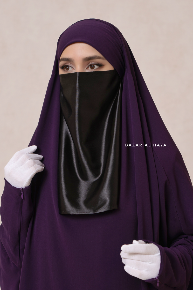 Yasmin Purple Two Piece Jilbab With Dress & Khimar - Loose Style & Light Soft Breathable